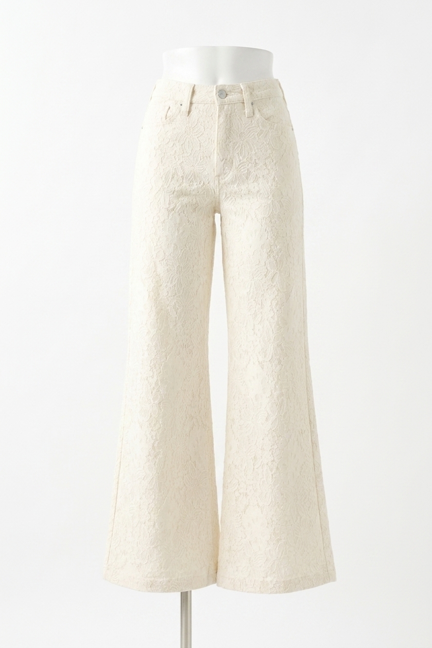 NEW DEAR JOHN DENIM fiona high rise wide leg jeans in wheat lace